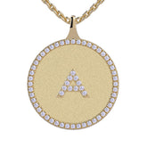 A - Initial Diamond Medallion Pendant