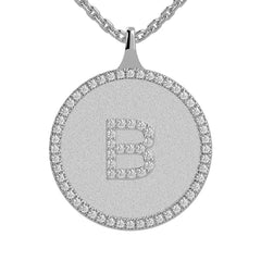 B - Initial Diamond Medallion Pendant