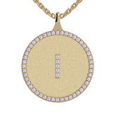 I - Initial Diamond Medallion Pendant