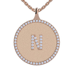 N - Initial Diamond Medallion Pendant
