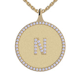 N - Initial Diamond Medallion Pendant