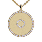 O - Initial Diamond Medallion Pendant