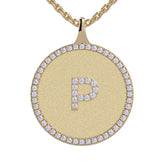 P - Initial Diamond Medallion Pendant