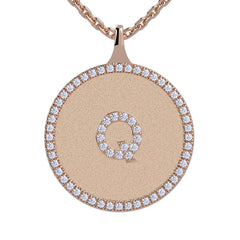 Q - Initial Diamond Medallion Pendant