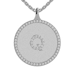 Q - Initial Diamond Medallion Pendant