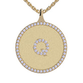 Q - Initial Diamond Medallion Pendant