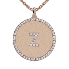 Z - Initial Diamond Medallion Pendant