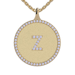 Z - Initial Diamond Medallion Pendant
