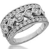 Round & Princess cut Moissanite Right Hand Ring, 1.9ct