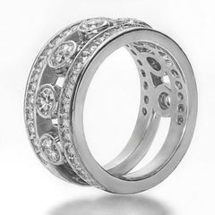 Round Brilliant Moissanite Right Hand Ring, 1.75ct