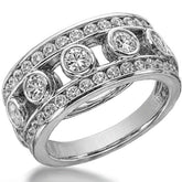Round Brilliant Moissanite Right Hand Ring, 1.75ct
