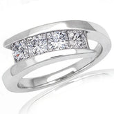 4mm Princess cut Moissanite Right Hand Ring, 1.7ct