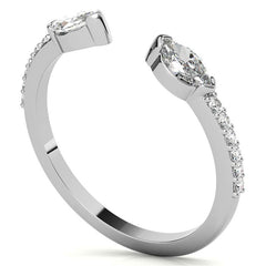 Round and Marquise Two-Stone Open Moissanite Ring
