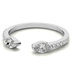 Round and Marquise Two-Stone Open Moissanite Ring