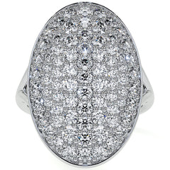 Oval Shaped Split Shank Pave Style Moissanite Right Hand Ring