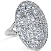 Oval Shaped Split Shank Pave Style Moissanite Right Hand Ring
