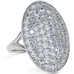 Oval Shaped Split Shank Pave Style Moissanite Right Hand Ring