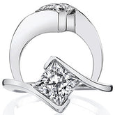 Princess Moissanite Bypass Solitaire Ring
