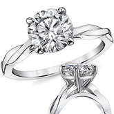 Twisted Cathedral Basket Round Brilliant Moissanite Solitaire Ring