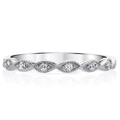 Scalloped Milgrain Stackable Moissanite Band