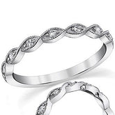 Scalloped Milgrain Stackable Moissanite Band