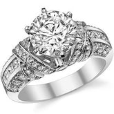 Wide Band Moissanite Engagement Ring