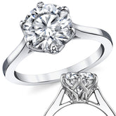 Round HA Cathedral Moissanite Solitaire with Woven Head