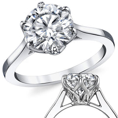 Round HA Cathedral Moissanite Solitaire with Woven Head