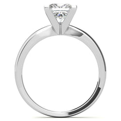 Princess cut Moissanite V-Prong Solitaire Ring