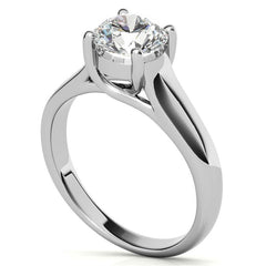Round Moissanite Trellis Solitaire Ring