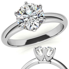 Low Set Round Brilliant Moissanite Solitaire Ring