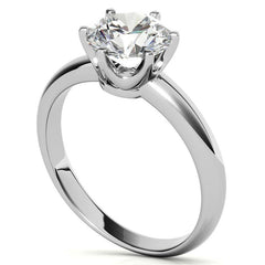Low Set Round Brilliant Moissanite Solitaire Ring