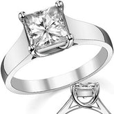 Princess cut Moissanite Trellis Solitaire Ring