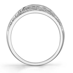 Antique Etched Moissanite Solitaire Ring