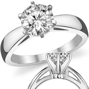 Cathedral Style Moissanite Solitaire Ring