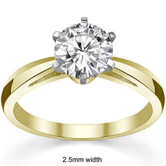 Cathedral Style Knife Edge Moissanite Solitaire Ring
