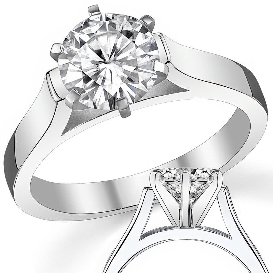 Cathedral Moissanite Solitaire Ring Setting