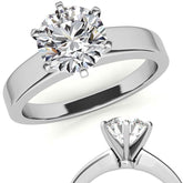 Flat Shoulder Moissanite Solitaire Ring Setting