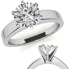 Flat Shoulder Moissanite Solitaire Ring Setting