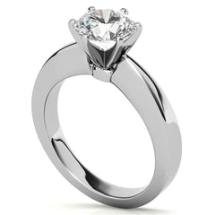 Tapered Moissanite Solitaire Ring