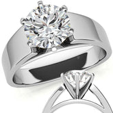 6mm Wide Square Shank Moissanite Solitaire Setting