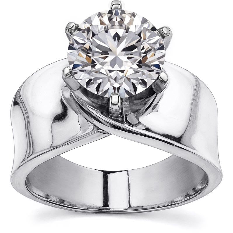 Wide Band Moissanite Solitaire Setting