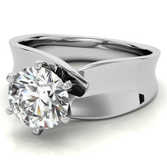 Wide Band Moissanite Solitaire Setting