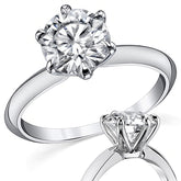Knife-edge Round Brilliant Moissanite Solitaire Ring