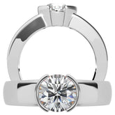 Semi-Bezel Round Brilliant Moissanite Solitaire Ring