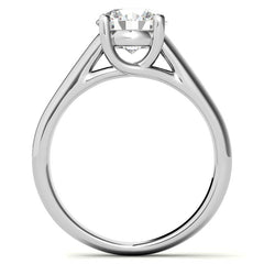 Round Heavy, Wide-Band Trellis Solitaire Ring