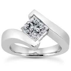 Princess Modern Style Moissanite Solitaire Ring