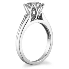 Split-Shank Cathedral Moissanite Solitaire Ring with Tulip Prong