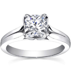 Split-Shank Cathedral Moissanite Solitaire Ring with Tulip Prong