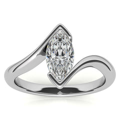 Marquise Half Bezel Bypass Solitaire Ring
